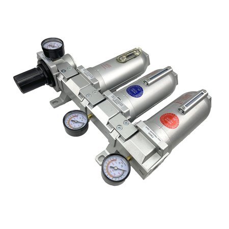 All Tool Depot 3/4" NPT SUPER DUTY 4 Stages Filter Regulator Coalescing Desiccant Dryer System (MANUAL DRAIN) FFLMR966N